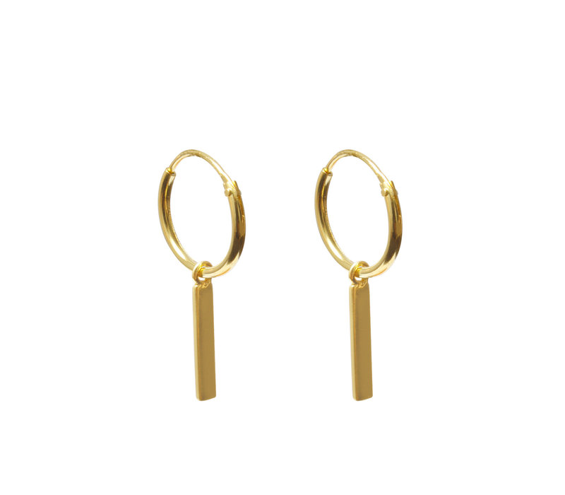 Label Kiki Earrings Gold Bar Hoops