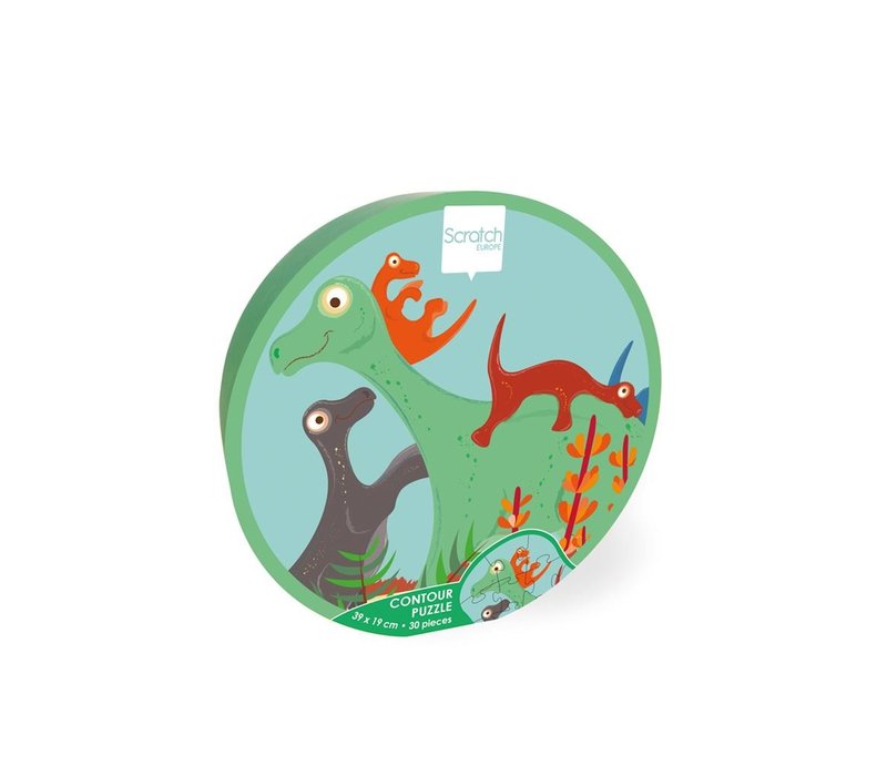 Scratch Contour Puzzle Dino 30 Pcs