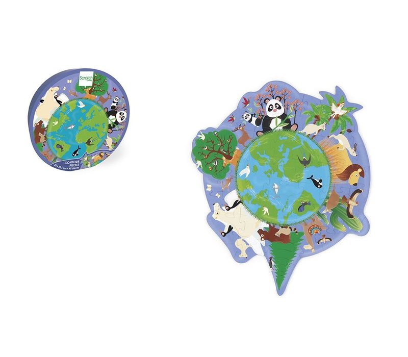 Scratch Contour Puzzel De Wereld 45 Stuks