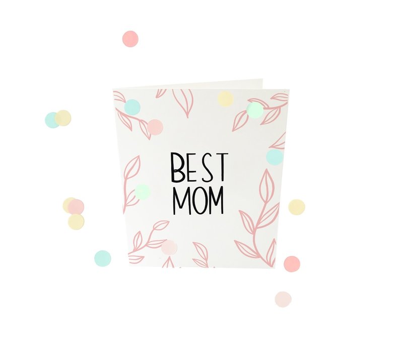 The Gift Label Confetti Greeting Card Best Mom