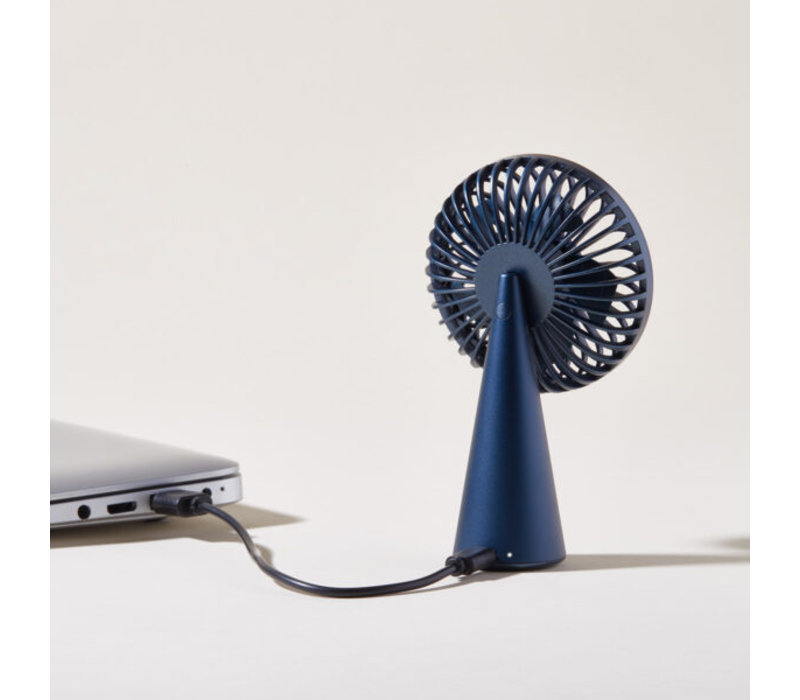 Lexon Wino Mini Ventilateur Portable Rechargeable Sans Fil Bleu Foncé