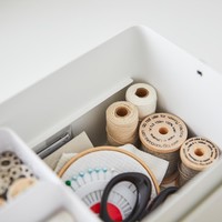Yamazaki Sewing Box White/Wood
