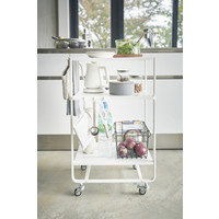 Yamazaki Rolling Kitchen Wagon Tower White