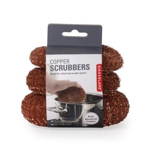 Kikkerland Set Of 3 Copper Scrubbers 