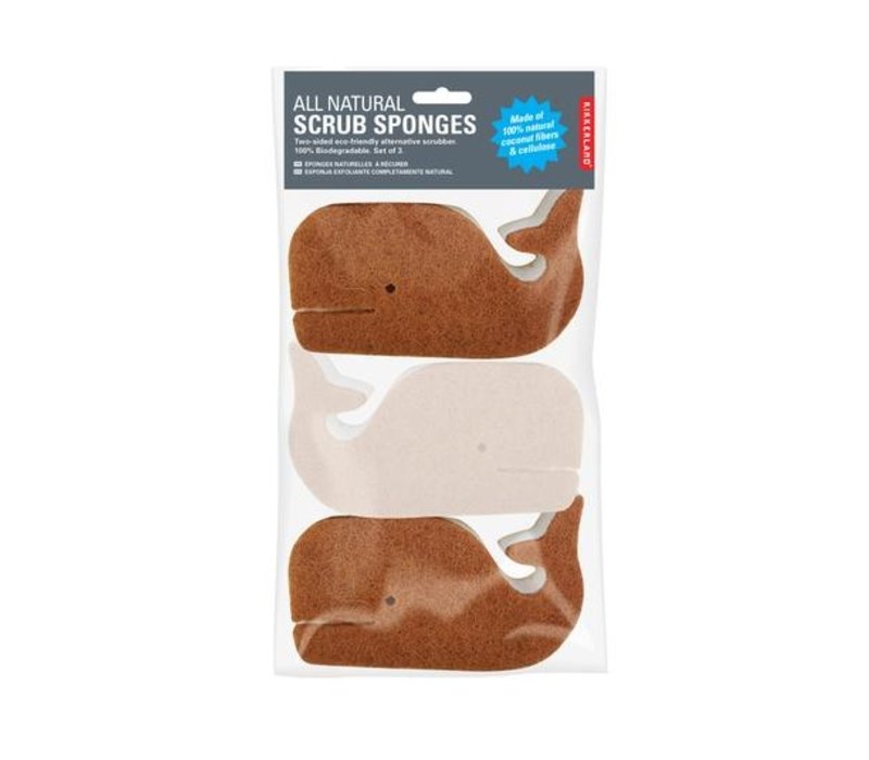 Kikkerland  Natural Scrub Sponge set of 3