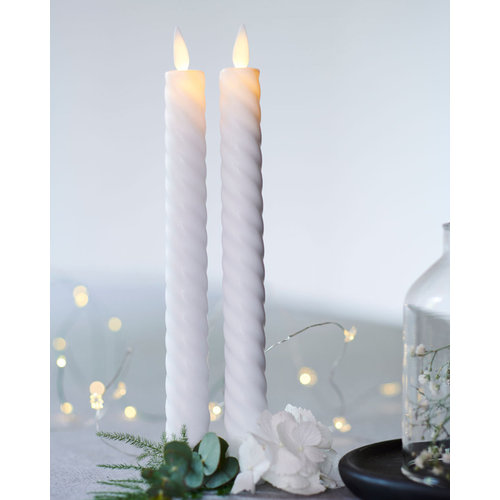 Sirius Sara Wave Set of 2 Tall LED Candles 25 cm 
