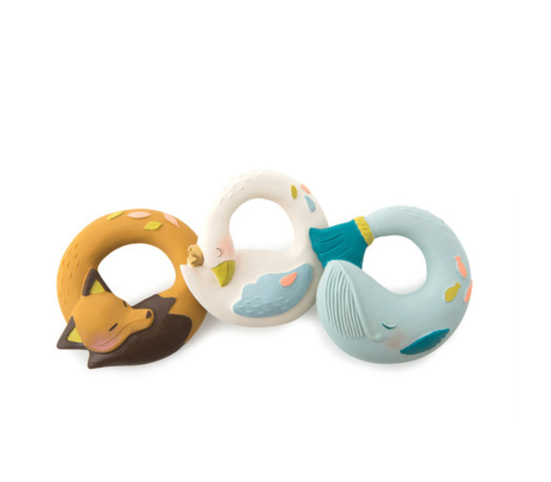 Moulin Roty Natural Rubber Teething Ring 'Le Voyage d'Olga' Fox