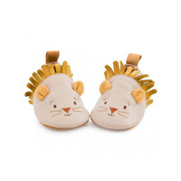 Moulin Roty Chaussons en Cuir beige'Sous mon Baobab' 0/6 maand