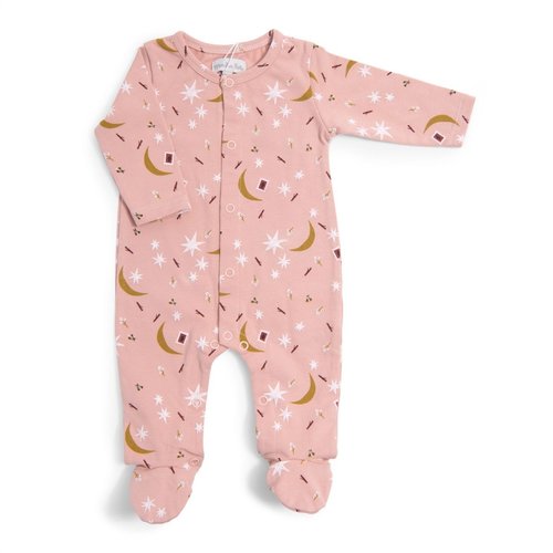 Moulin Roty Pyjama 'Après la Pluie' Étoiles 3 mois rose 