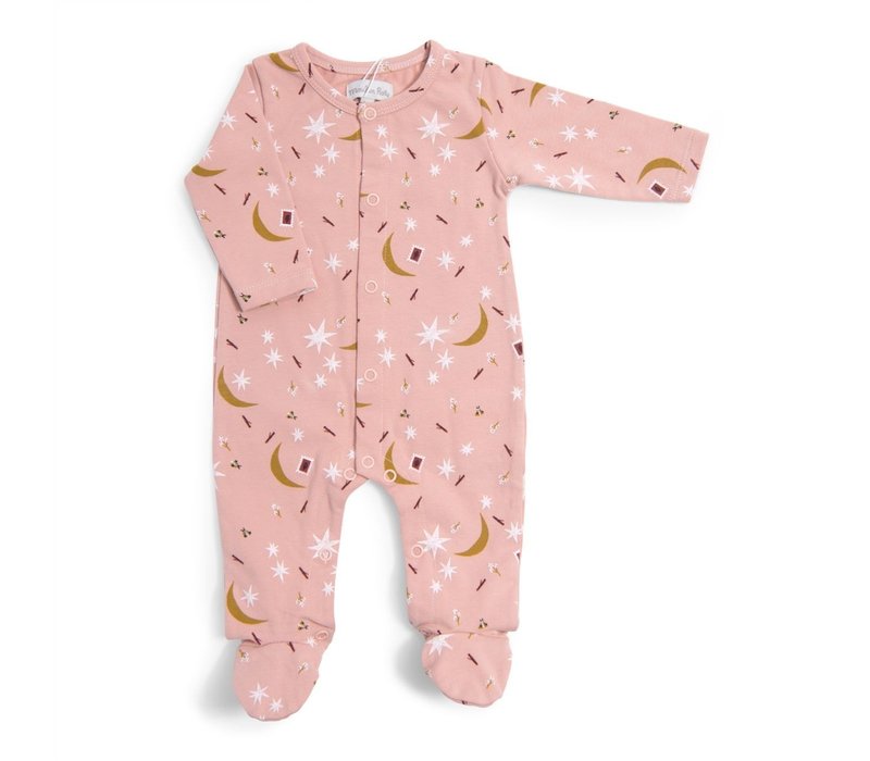 Moulin Roty Pyjama 'Après la Pluie' Étoiles 3 mois rose