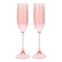 Sunnylife Poolside Set of 2 Champagne Flutes Powder Pink