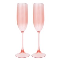 Sunnylife Poolside Set van 2 Champagne Glazen Poeder Roze