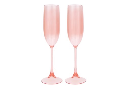 Sunnylife Sunnylife Poolside Set of 2 Champagne Flutes Powder Pink