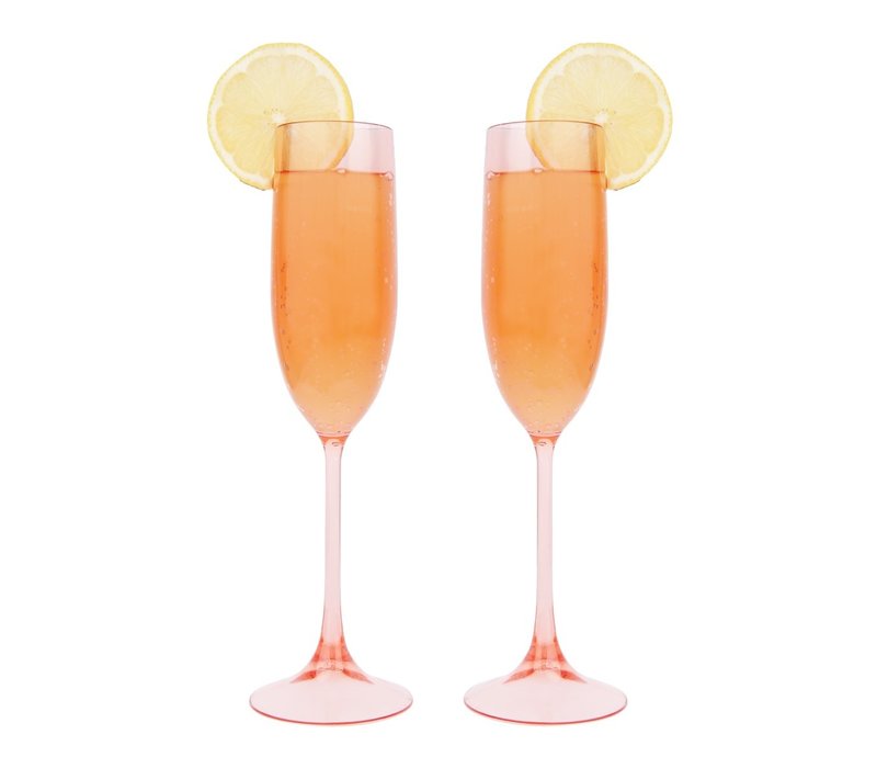 Sunnylife Poolside Set van 2 Champagne Glazen Poeder Roze