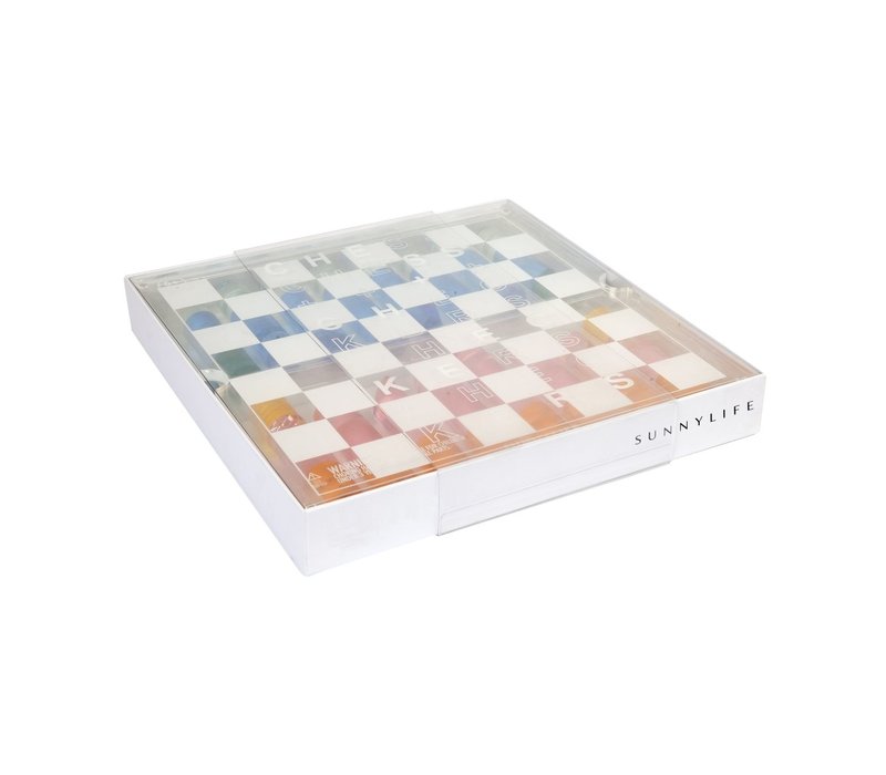 Sunnylife Lucite Chess & Checkers Rainbow