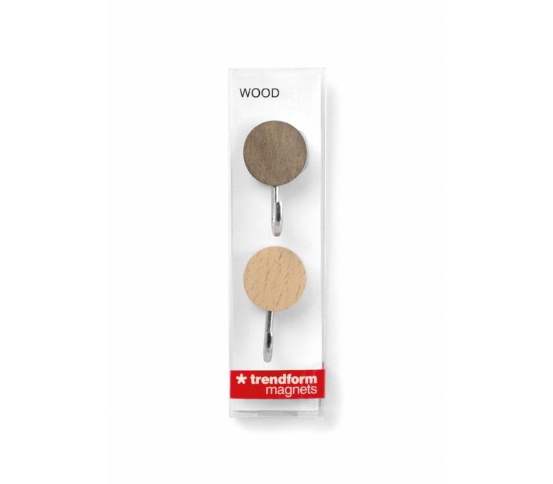 Trendform Wood Magnetic Hooks Set Of 2 Pcs