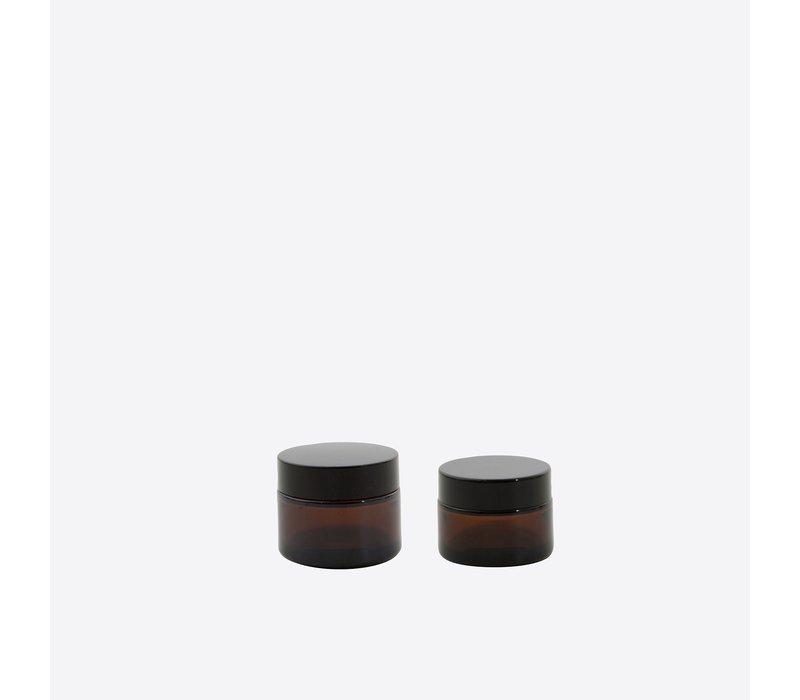 Point Virgule Set de 2 pots à Cosmétiques en Verre