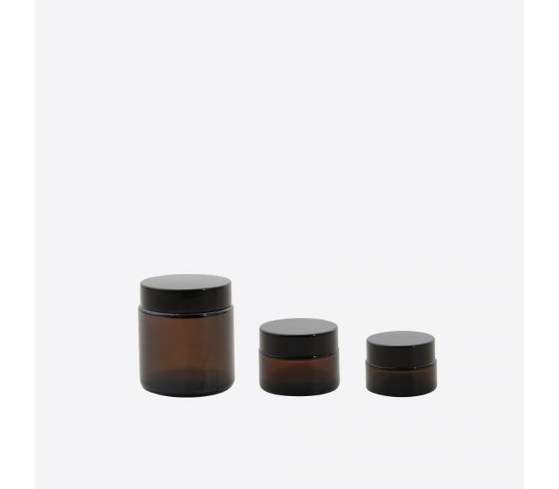 Point Virgule Set de 3 pots à Cosmétiques en Verre