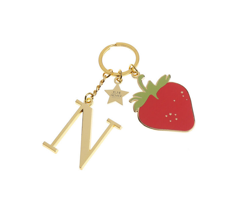 Jeune Premier keychain Ladybug with letter F