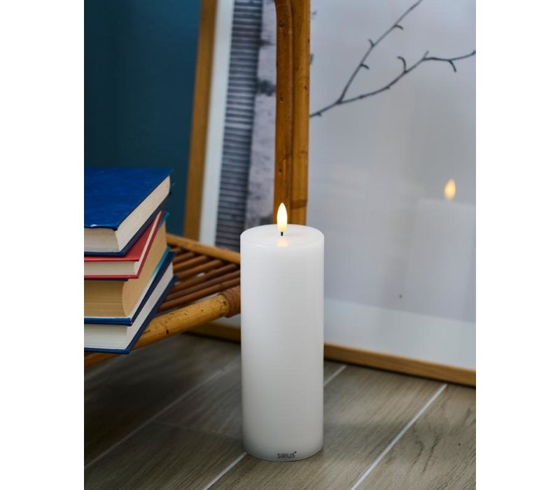Sille candle Ø7,5xH20cm white