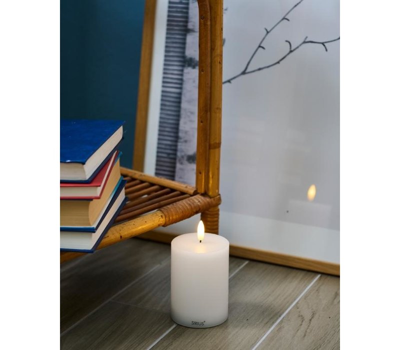 Sille candle Ø7,5xH10cm white