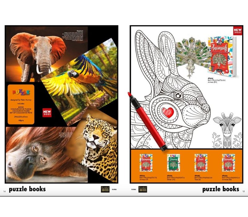 Eureka livre de puzzle 3D animaux