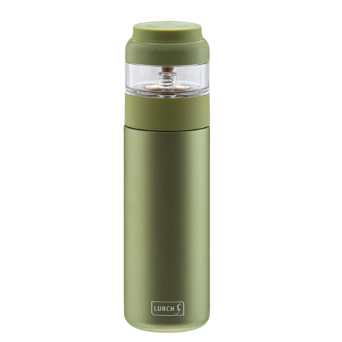 Lurch Bouteille de thé à double paroi avec infuseur en acier inoxydable 400ml Vert 