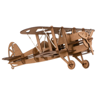 Kelpi Biplane large size wooden 3D model