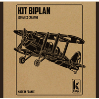 Kelpi Biplane large size wooden 3D model