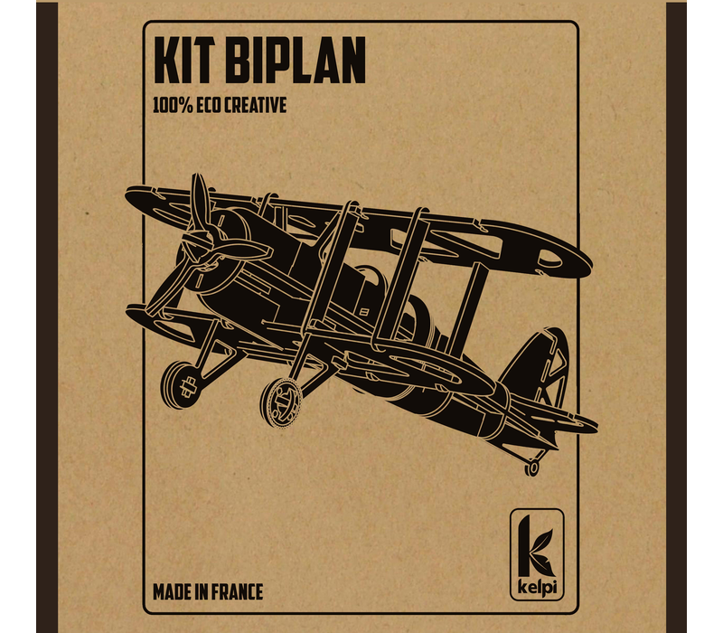 Kelpi Biplan de grande taille modèle 3D en bois