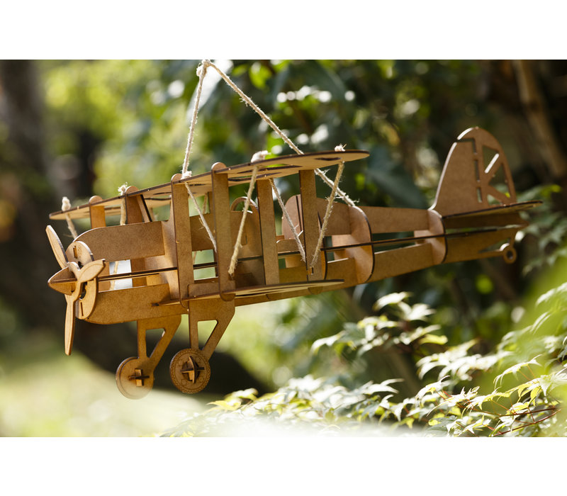 Kelpi Biplane large size wooden 3D model