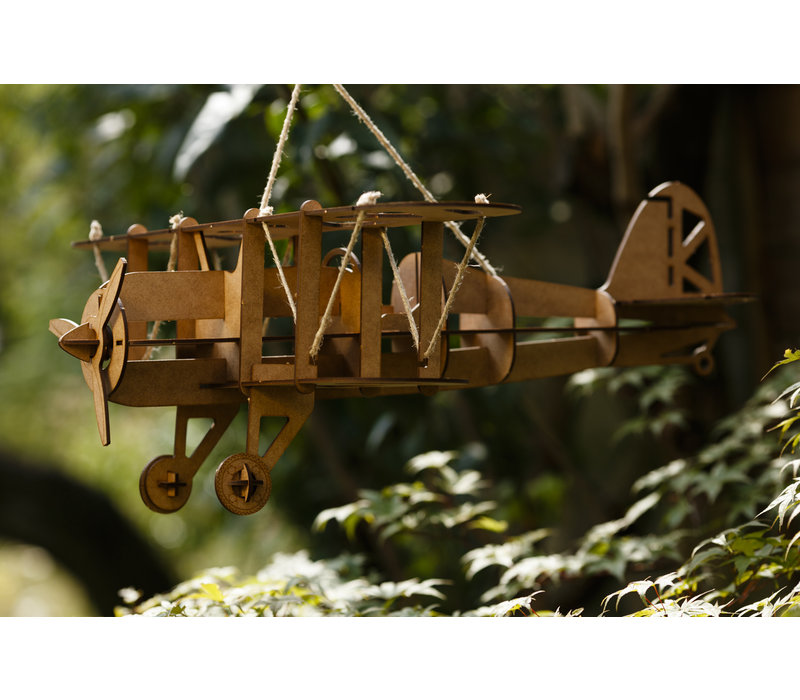 Kelpi Biplane large size wooden 3D model