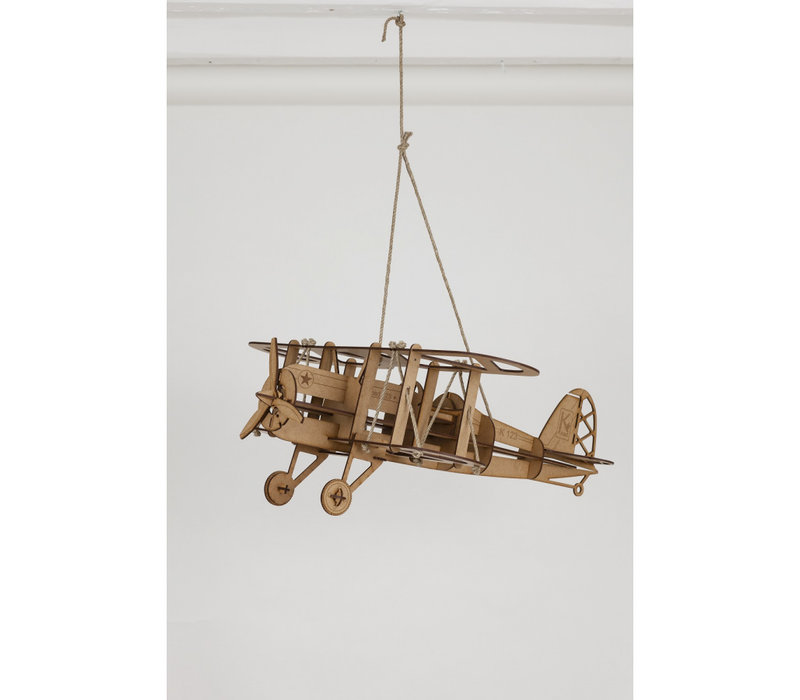 Kelpi Biplane large size wooden 3D model