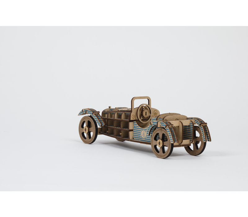 Kelpi Voiture de petite taille bleu modèle 3D en bois