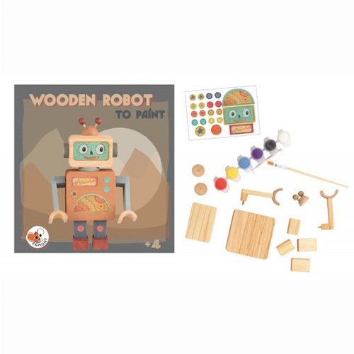Wooden robot to paint 
