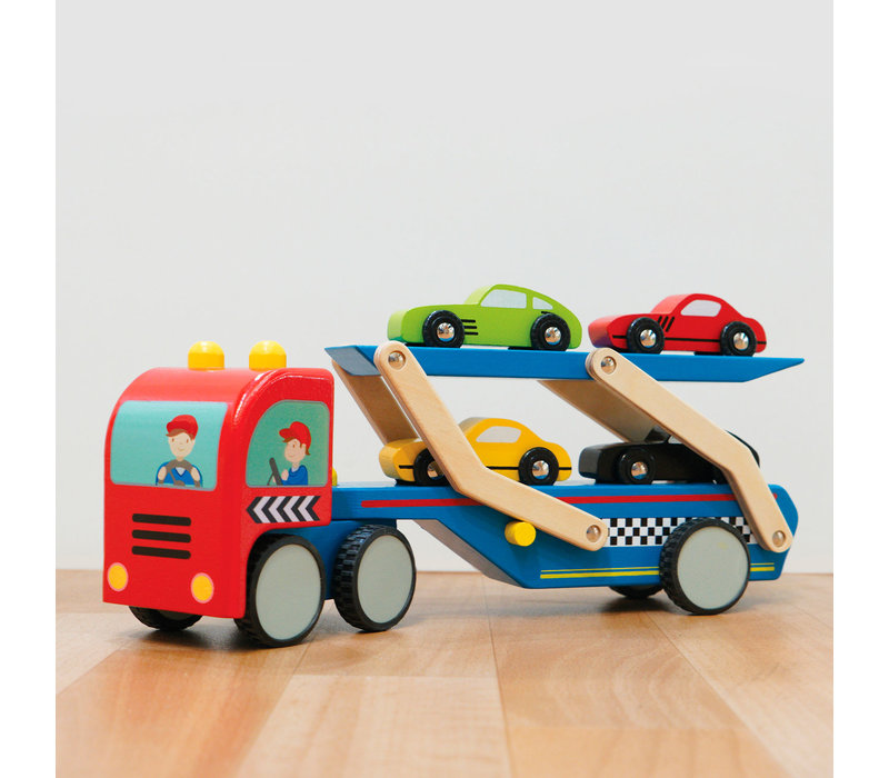 Le Toy Van Transporteur de voitures de course Set