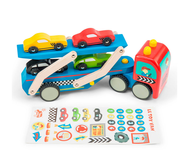 Le Toy Van Transporteur de voitures de course Set