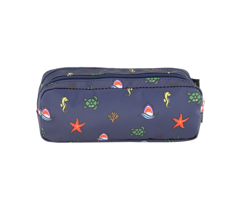 Caramel & Cie Back to School Double Pencil Case Green Power Ocean