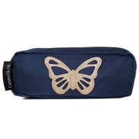 Caramel & Cie Back to School Double Pencil Case Blue butterfly