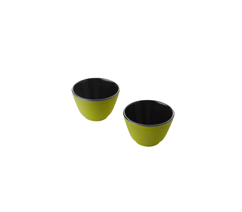 Point-Virgule Set of 2 cast iron teacups silver green 120 ml