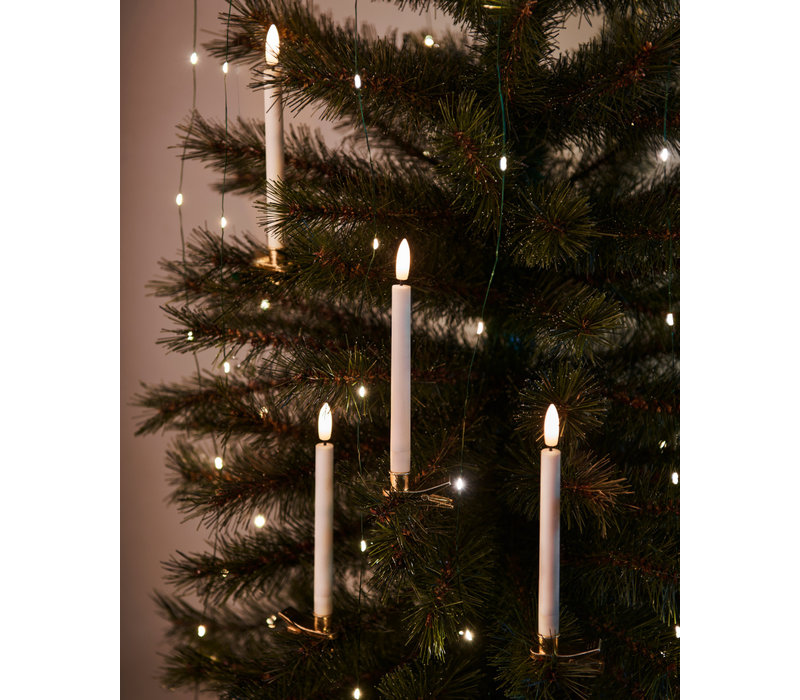 Sirius Sille Calendar Candle Christmas Trees 10 pcs set White
