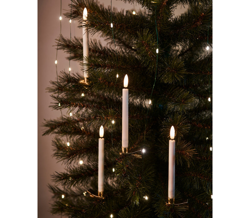 Sirius Sille Calendrier Bougie Arbres de Noël 10 pcs ensemble Blanc