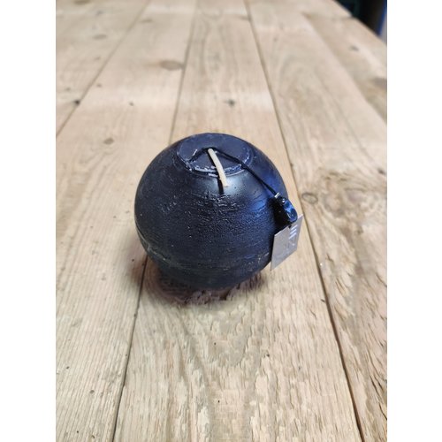 KJ Collection ball candle rustic black d8cm 
