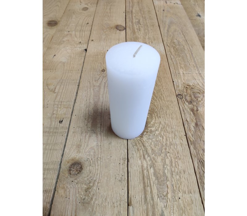 KJ Collection candle rustic white d6cm h14cm