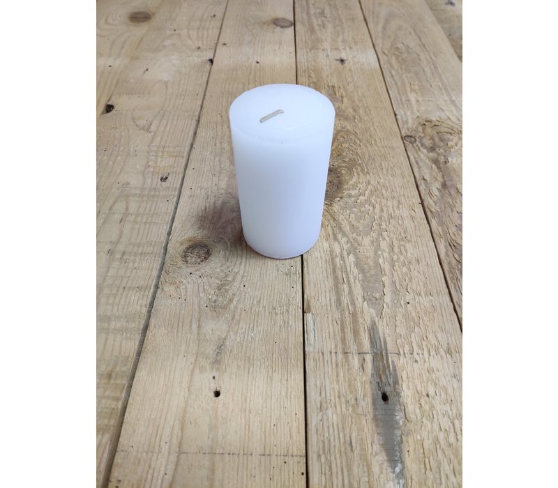 KJ Collection candle rustic white d6cm h10cm