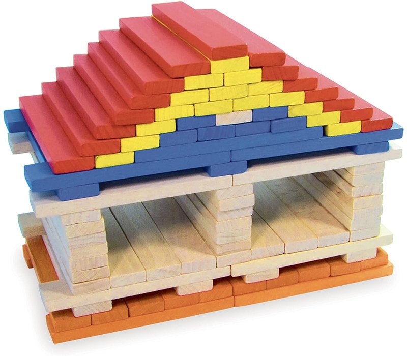 Vilac Batibloc 100 colored wood pieces set