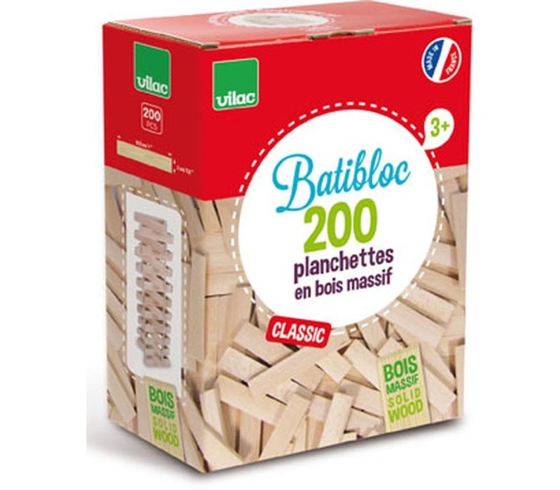 Vilac Batibloc classic 200 planchettes en bois massif