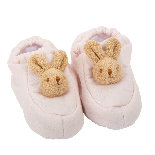 Trousselier Chaussons Lapin 0-2 ans Coton Bio Rose Poudré 