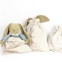 Trousselier Rabbit Angel's Nest Soft Toy Organic Cotton Old Pink 20cm