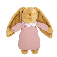 Trousselier Angel Rabbit Nest Musical Cuddly Toy Organic Cotton Old Pink 25cm